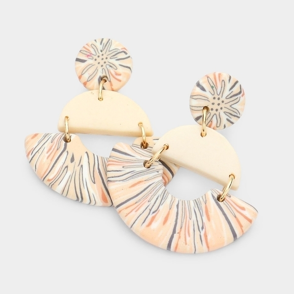 NEW Bohemian Patterned Geometric Dangle Earrings - Picture 1 of 6